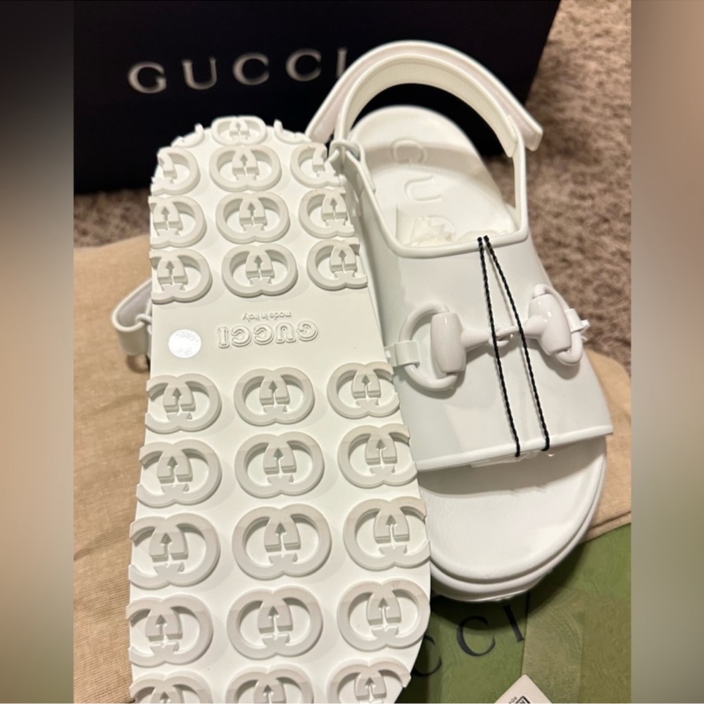 Authentic Gucci Rubber Interlocking Platform Slid… - image 4